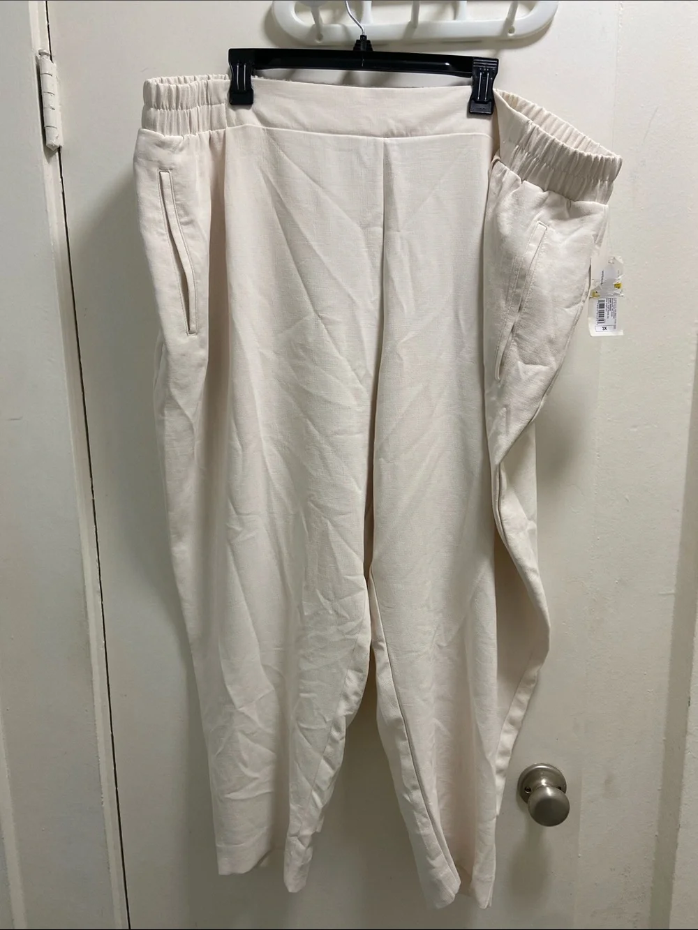 a new day Cream Elastic Waist Pull-On Trousers